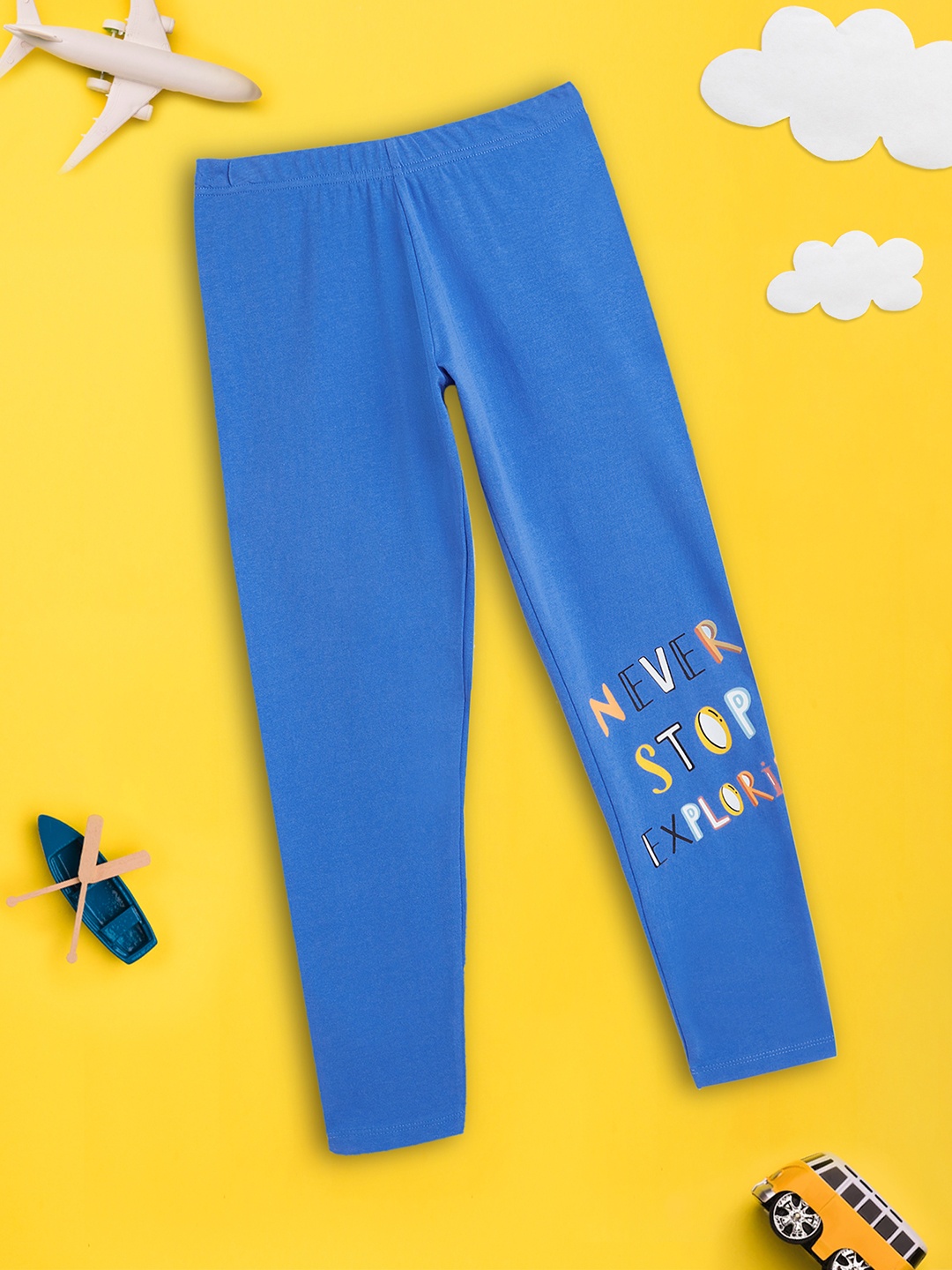 

XY Life Girls Blue Supercombed Cotton Leggings