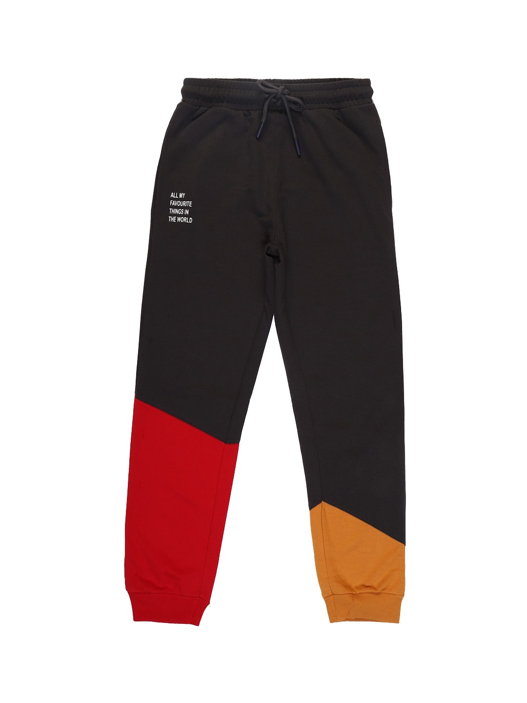 

Alan Jones Boys Charcoal-Black & Red Colorblocked Joggers
