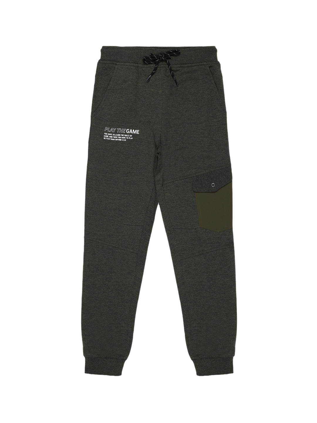 

Alan Jones Boys Olive Green Solid Joggers