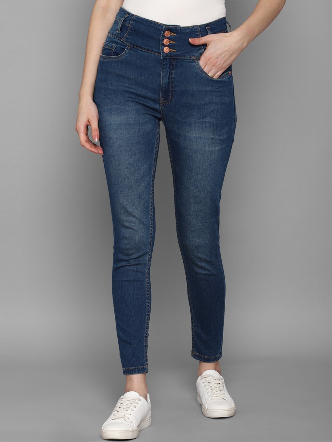 

Allen Solly Woman Women Navy Blue Skinny Fit Light Fade Jeans