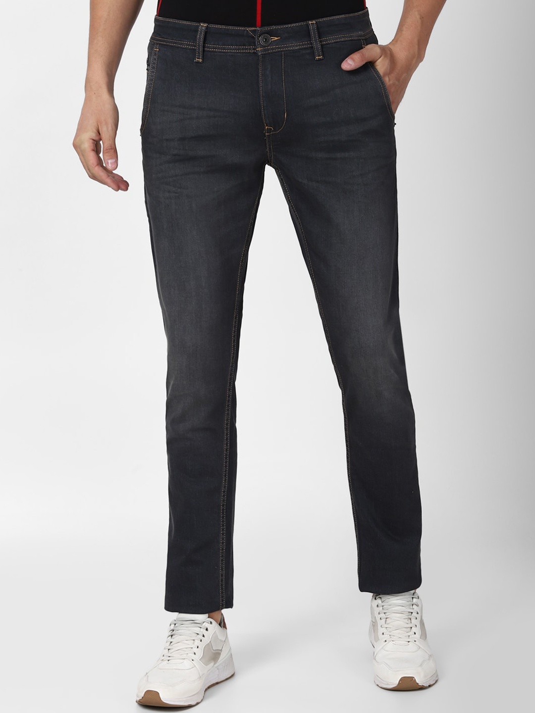 

Peter England Casuals Men Navy Blue Slim Fit Light Fade Jeans