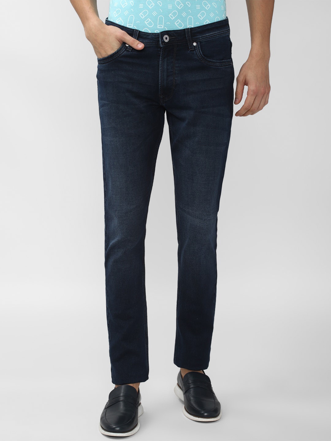 

Peter England Casuals Men Navy Blue Slim Fit Light Fade Jeans