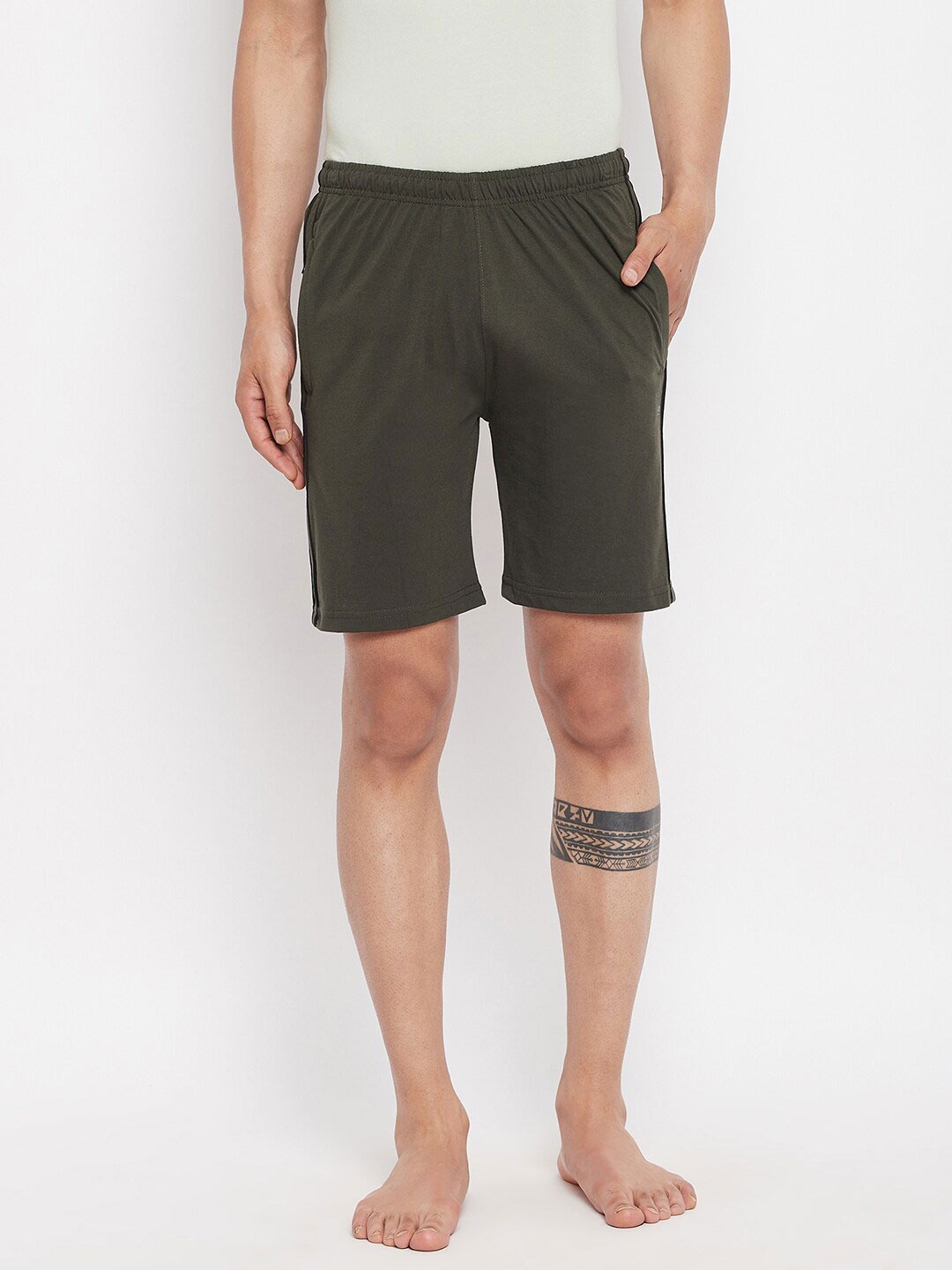

Okane Men Olive Green Lounge Shorts