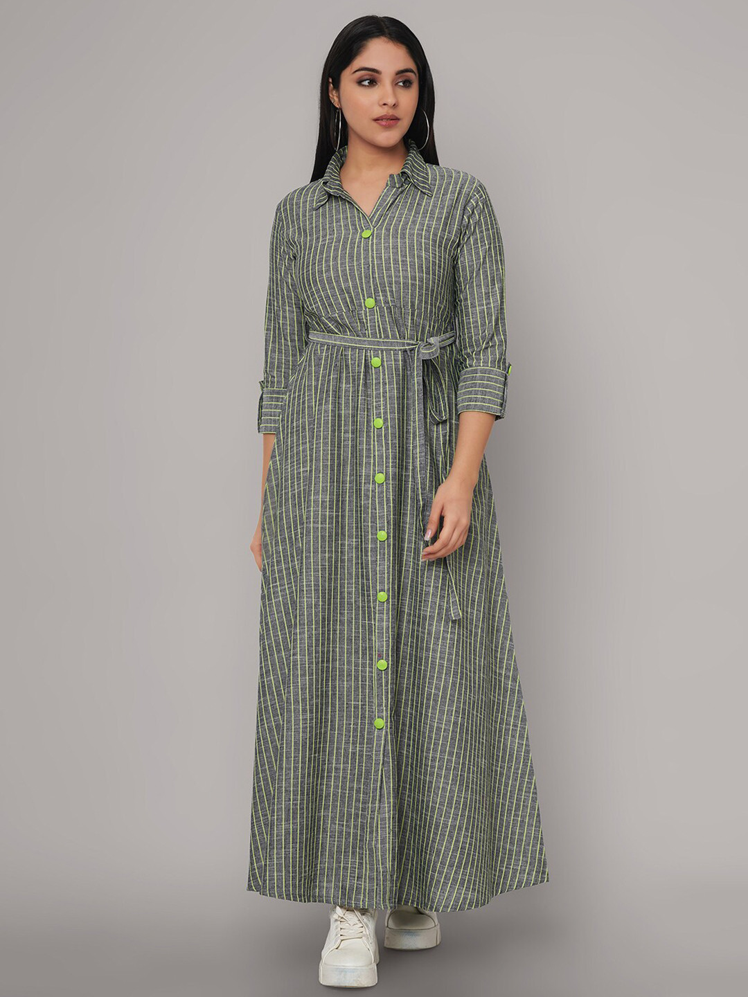 

Sanganeri Kurti Green Ethnic Maxi Dress
