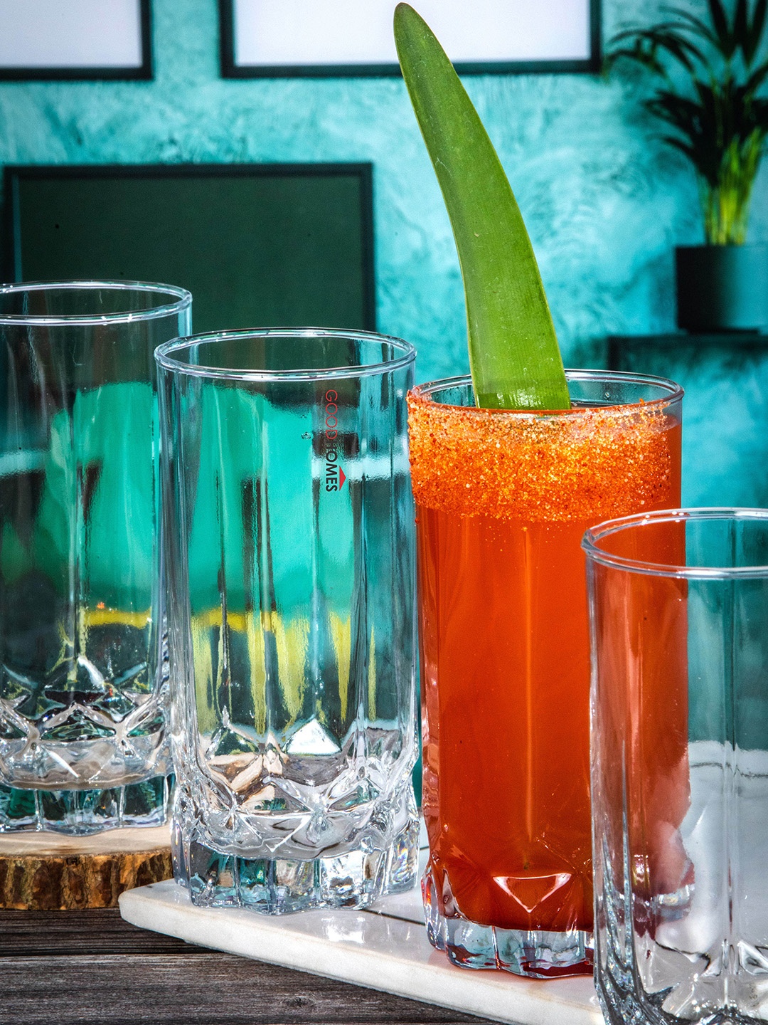 

GOODHOMES Transparent Set of 6 Glass Crystal Tumblers