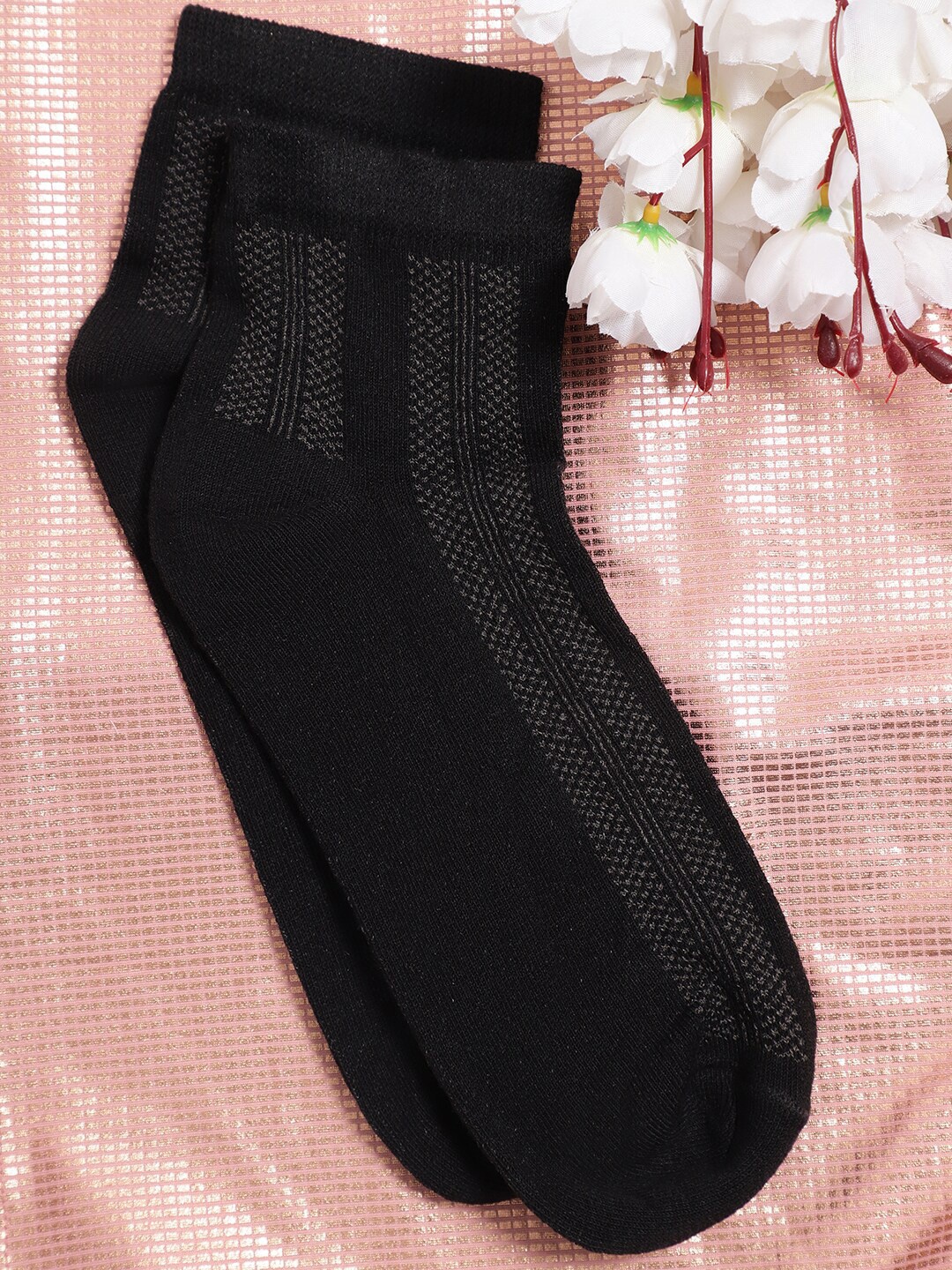 

Cantabil Men Pack of 5 Black Solid Cotton Socks