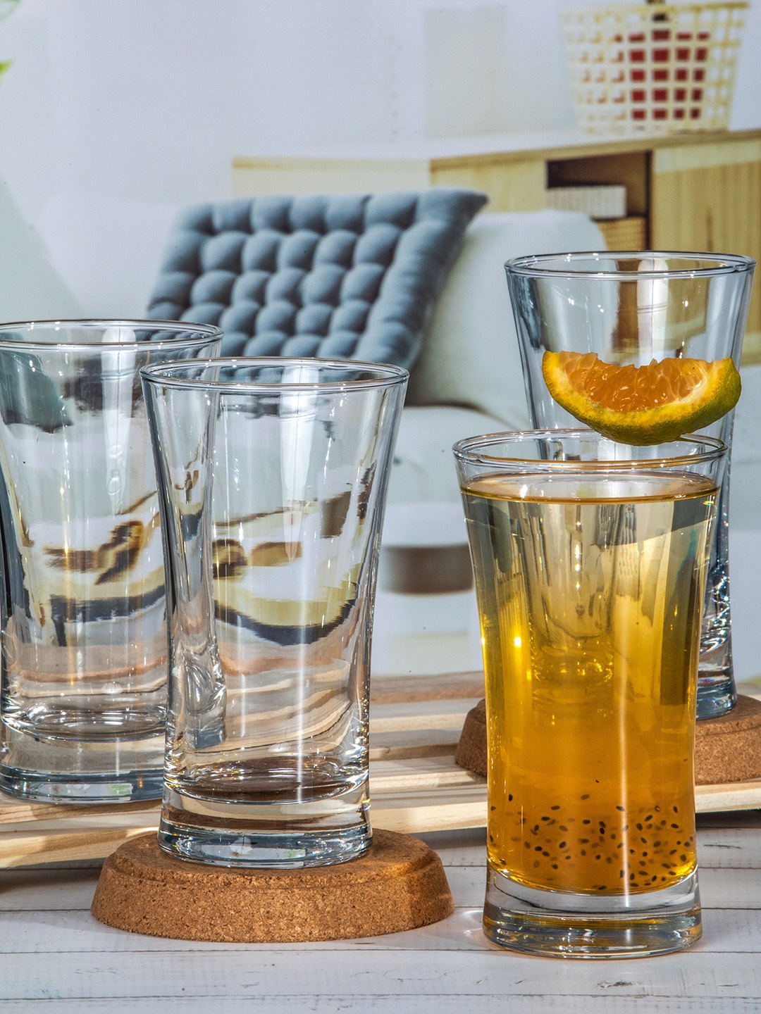 

Roxx Set Of 6 Transparent Solid Glass Tumbler Set 300 Ml