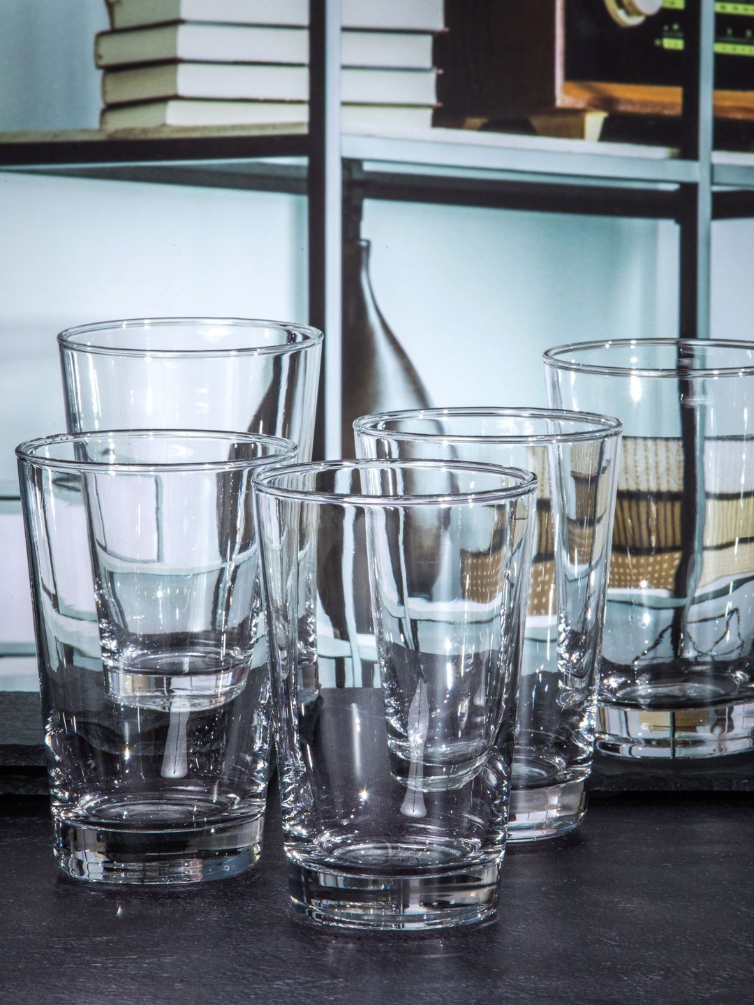 

Roxx Set Of 6 Transperant Glass Denali Tumbler, Transparent