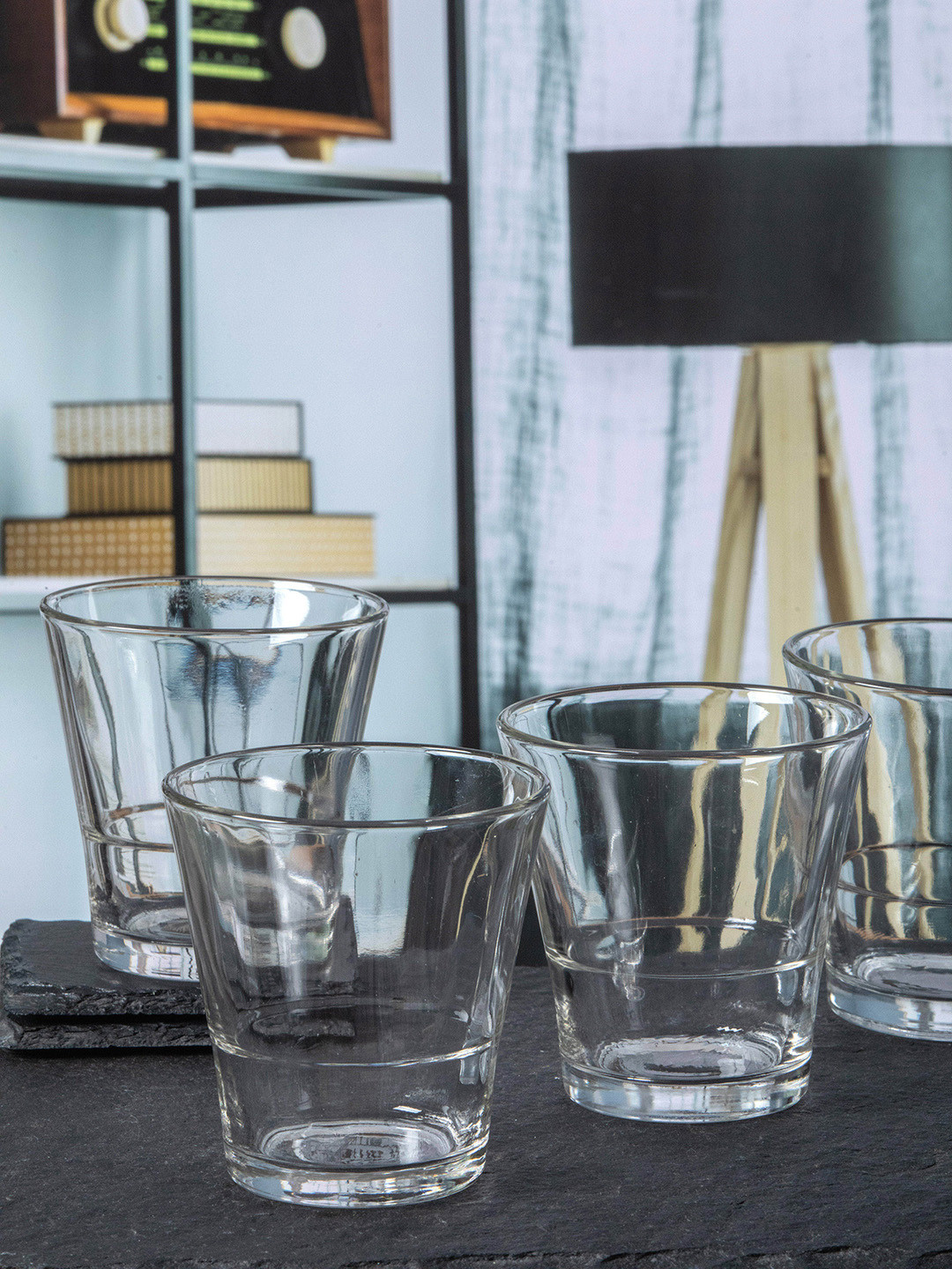 

Roxx Set of 12 Transparent Solid Glass Bar and Drinkware