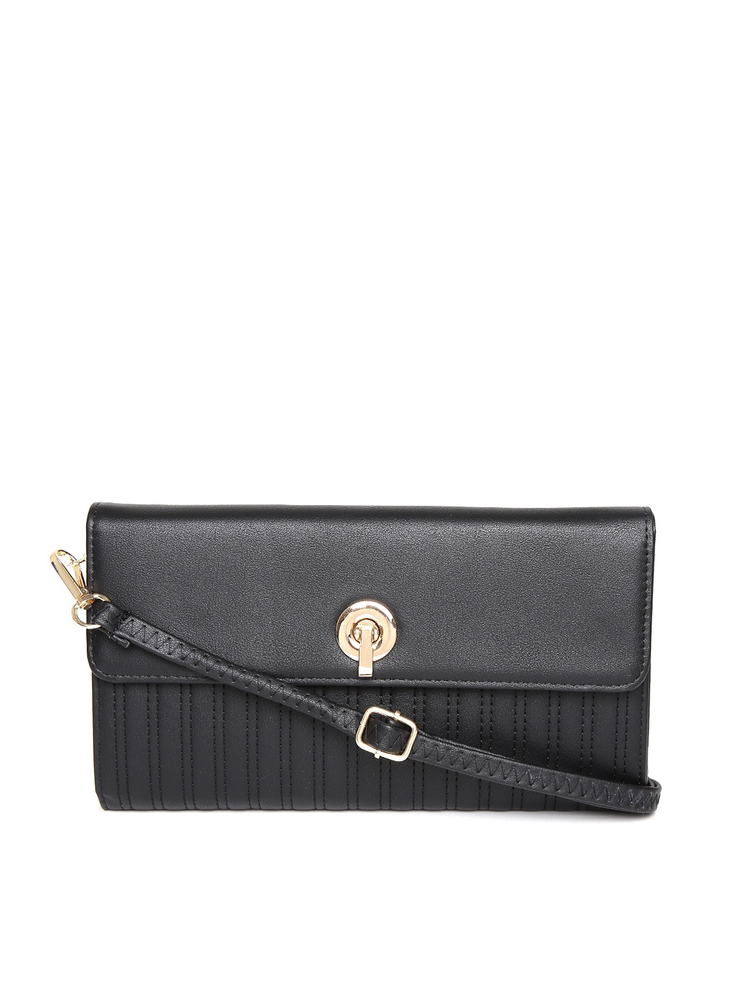 

Lino Perros Black Quilted Clutch with Sling Strap