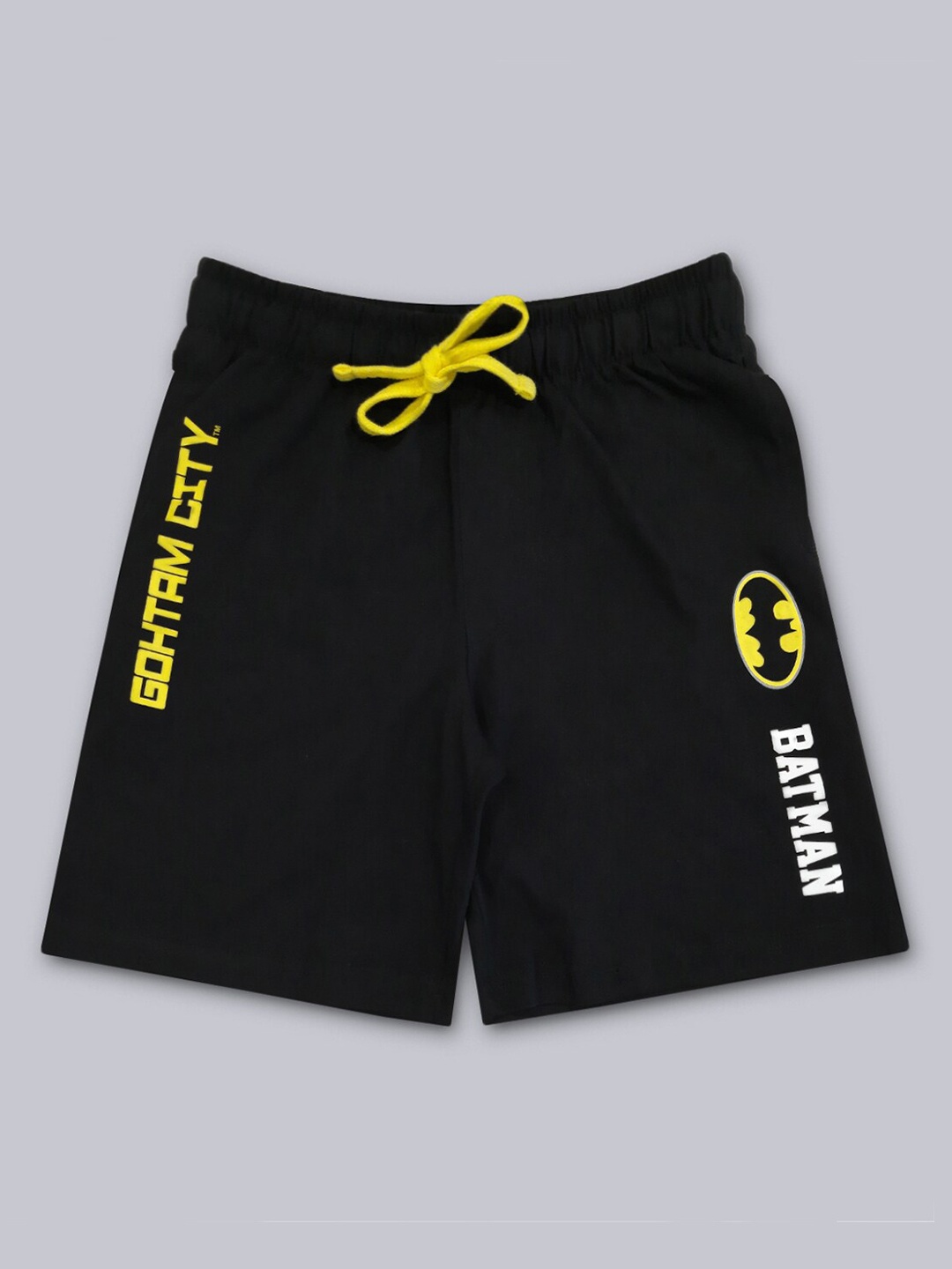 

Kids Ville Boys Black Solid Batman Featured Shorts