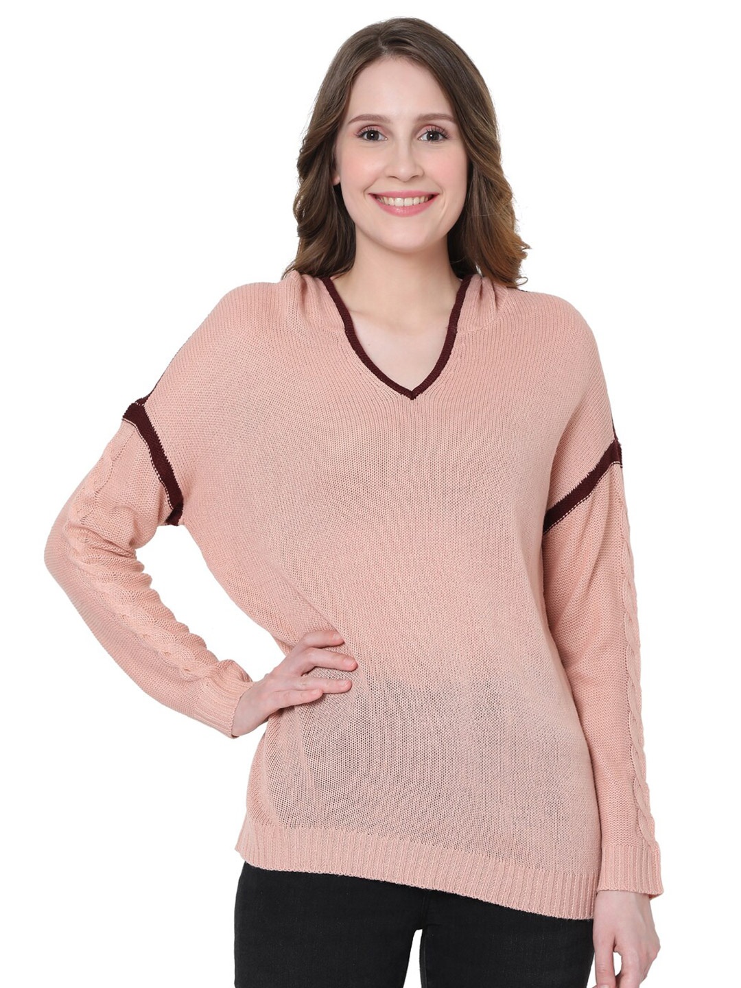 

Vero Moda Women Pink & Black Pullover