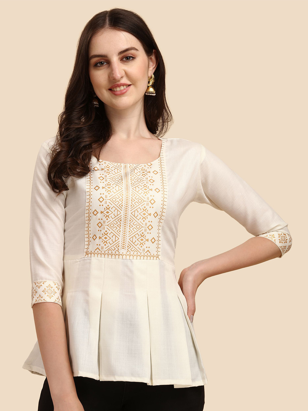 

Paralians White Peplum Top
