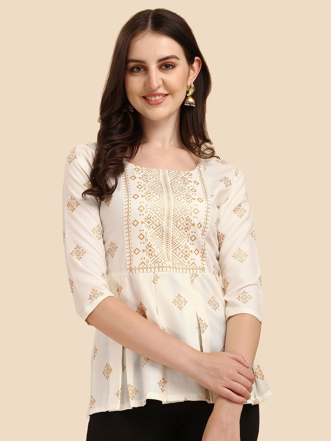 

Paralians White Print Top