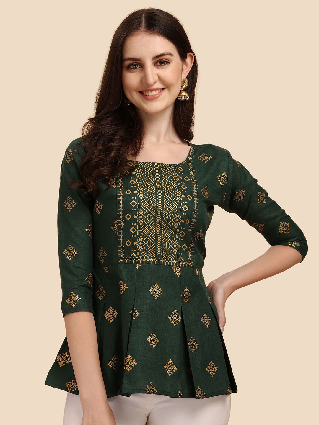 

Paralians Green Print Top