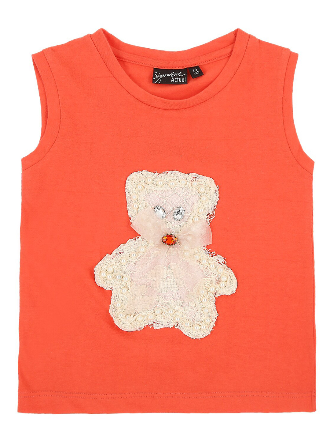 

Actuel Girls Orange Applique Knitted Top