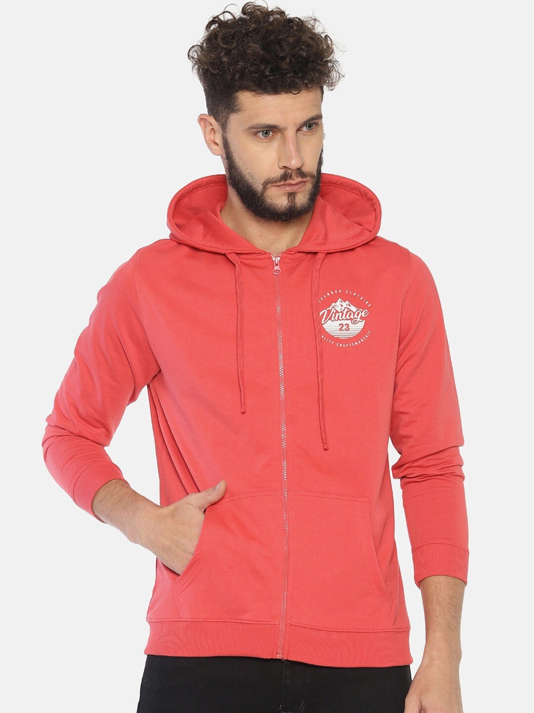 

Steenbok Men Red Hooded Sweatshirt