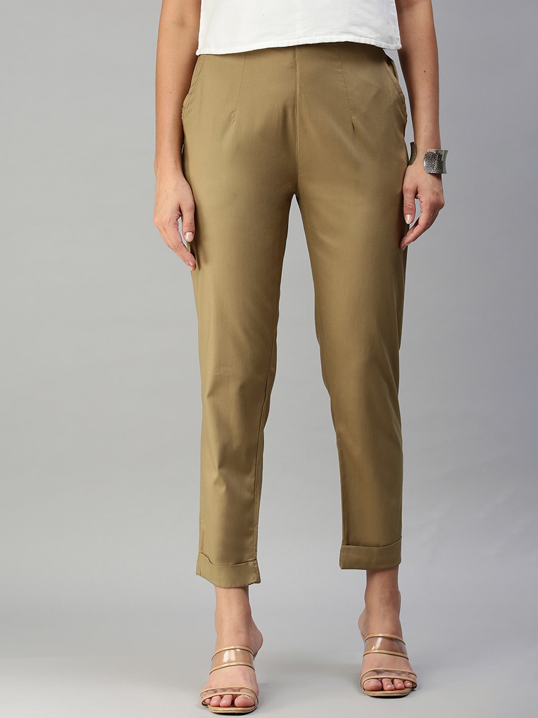 

De Moza Women Beige Trousers