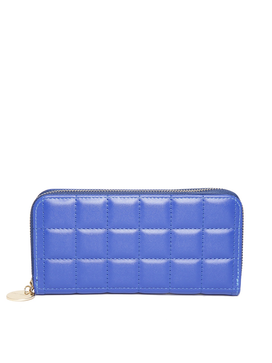 

Lino Perros Women Blue Quilted Zip-Around Wallet