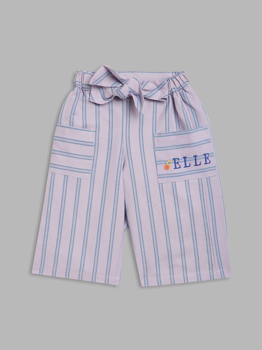 

ELLE Girls Purple Striped Flared Culottes Trousers