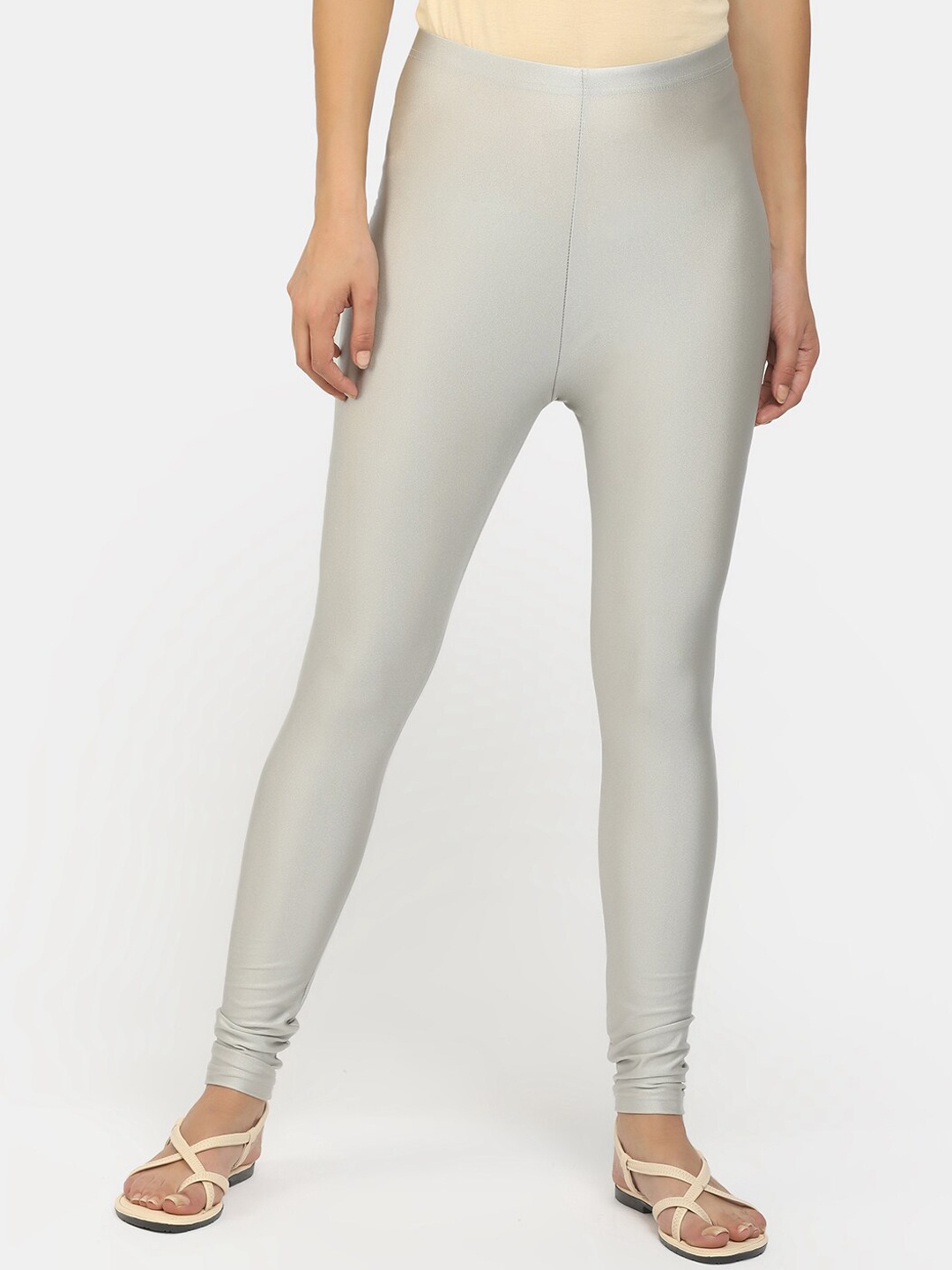 

V-Mart Women Silver-Toned Ethnic Solid Leggings