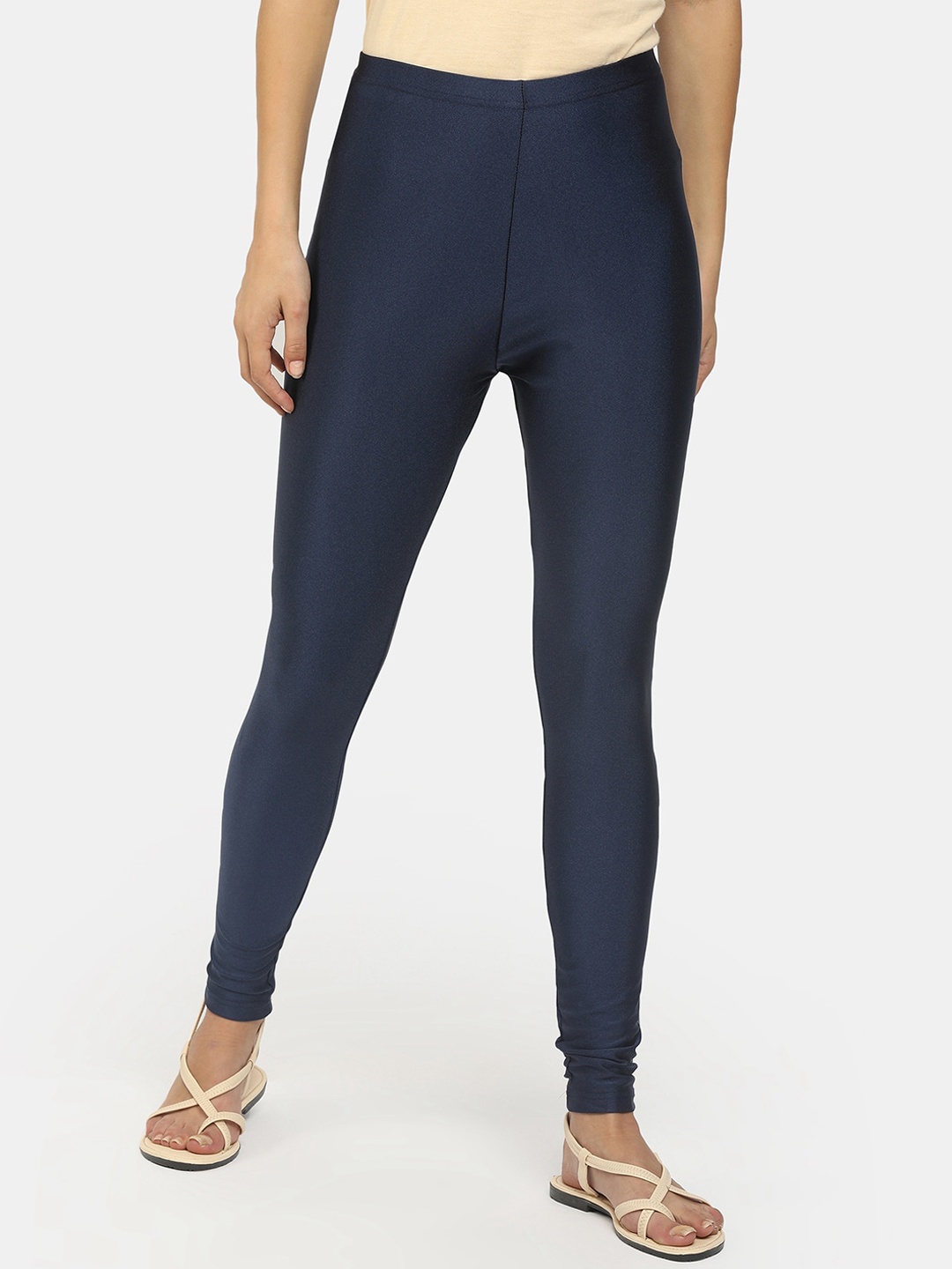 

V-Mart Women Navy Blue Solid Churidar-Length Leggings