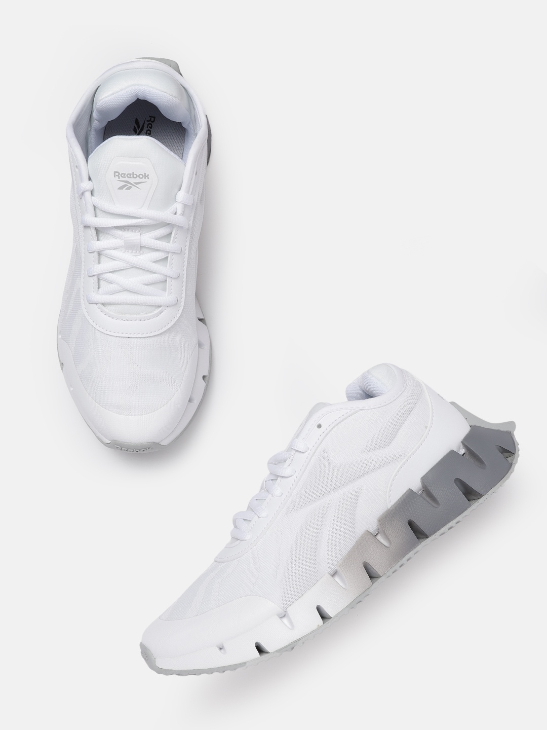 

Reebok Men White Woven Design Zig Dynamica 3.0 Running Shoes