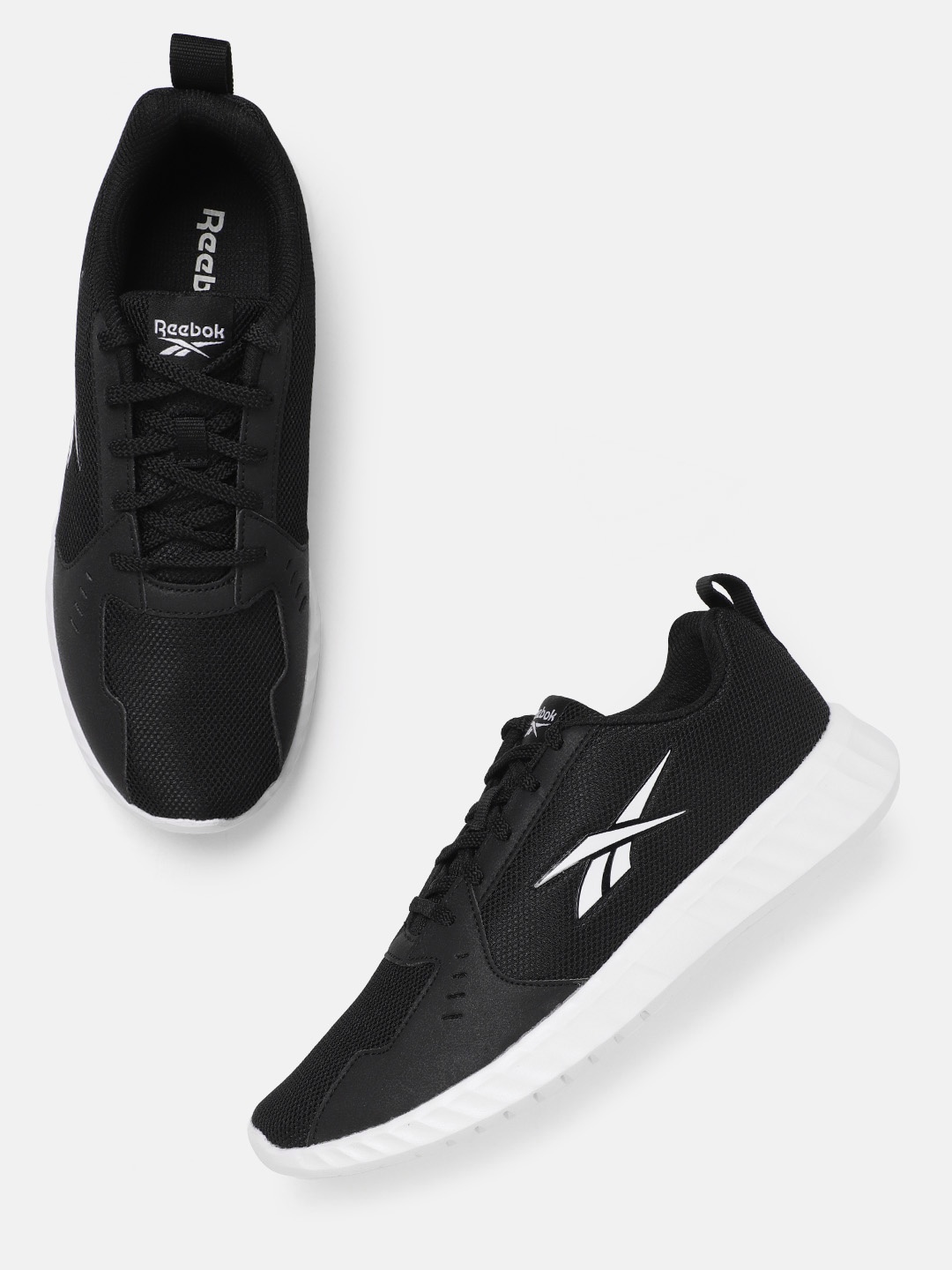 

Reebok Men Woven Design Ripple Ignite Running Shoes, Black