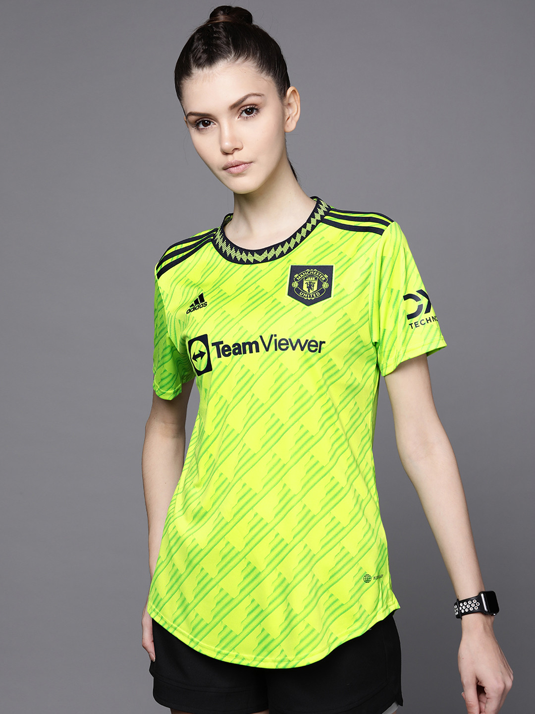 

ADIDAS Women Fluorescent Green & Black Manchester United 22/23 Third