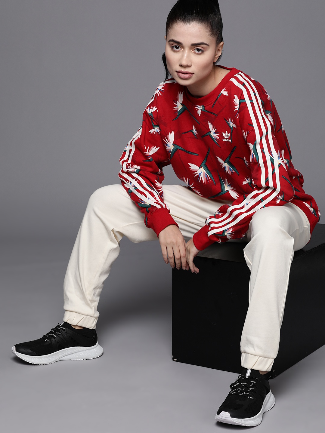

ADIDAS Originals x Thebe Magugu Women Red Pure Cotton Crew Printed Sweatshirt