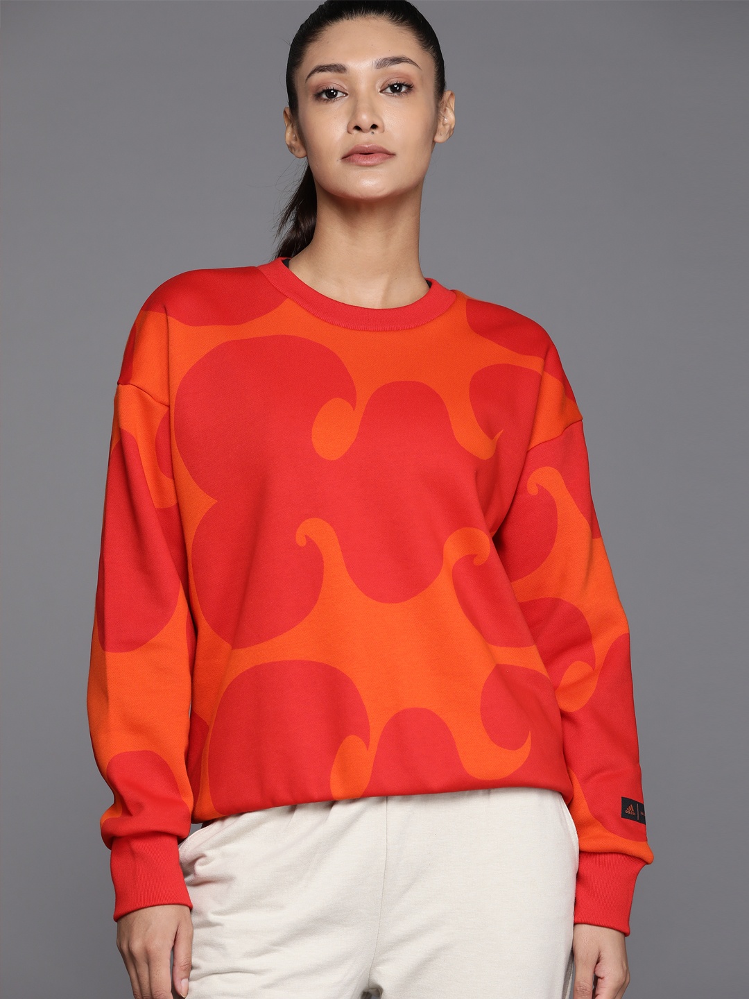 

ADIDAS Women Orange Printed Marimekko Sweatshirt