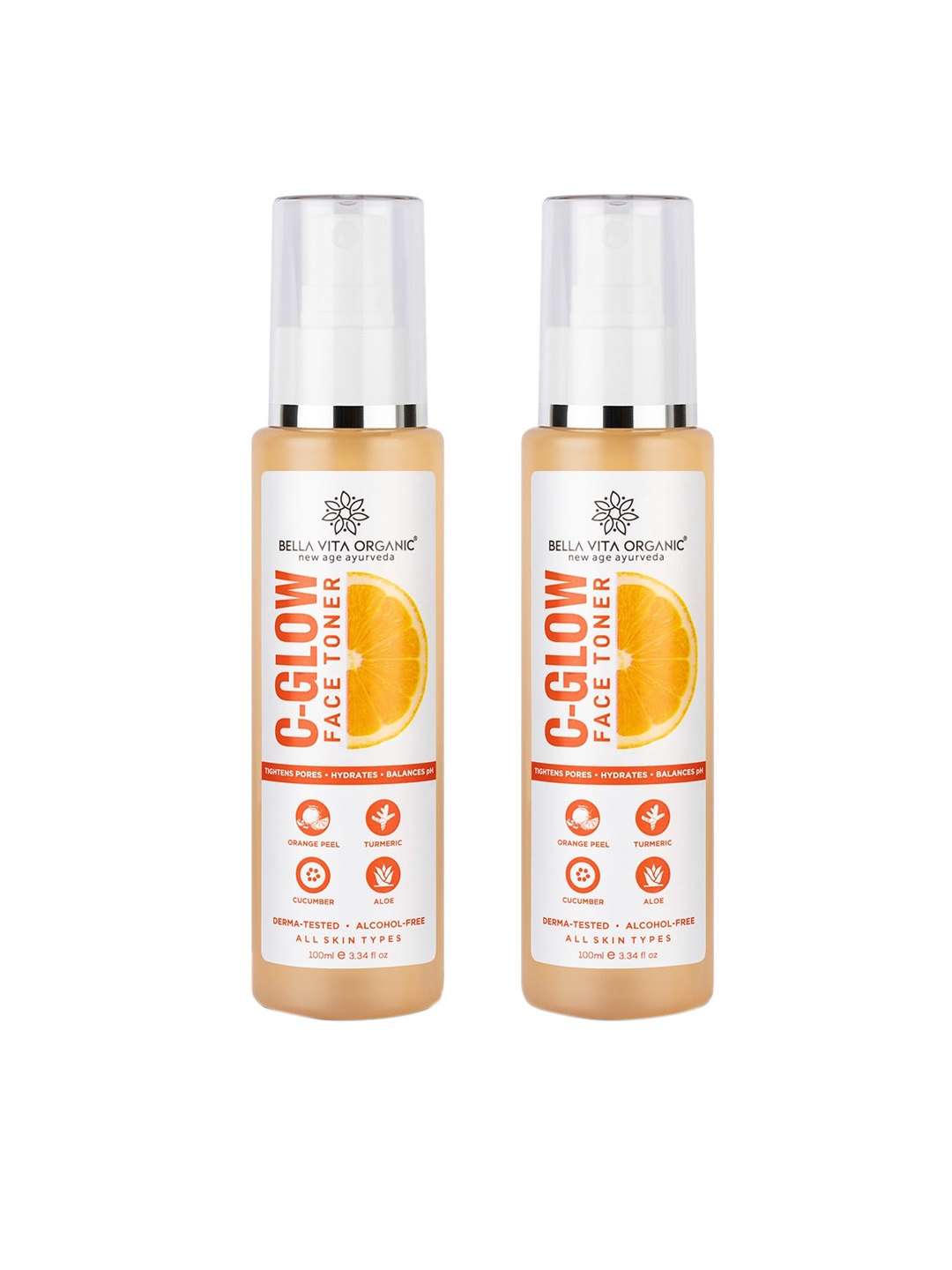 

Bella Vita Organic Set Of 2 Organic Vitamin C-glow Toner 200ml, Transparent