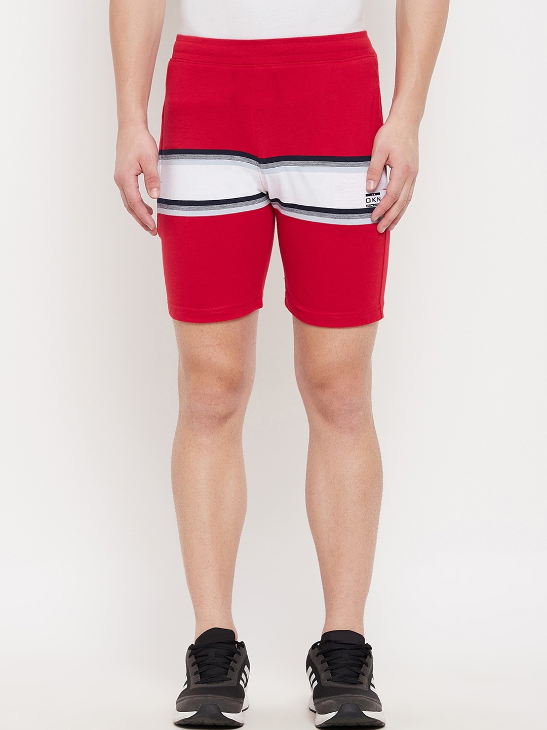 

Okane Men Red Striped Shorts