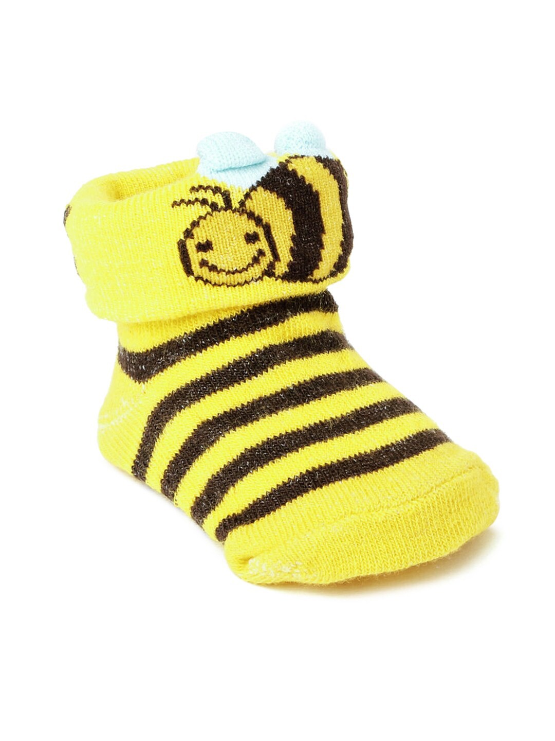 

Hopscotch Kids Yellow Striped Cotton Socks