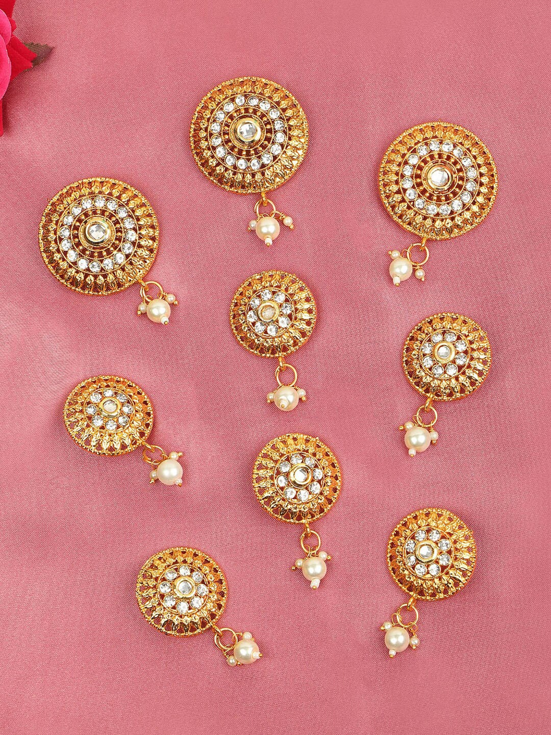 

AccessHer Women Gold-Toned & Silver-Toned Hair Accessory Set of