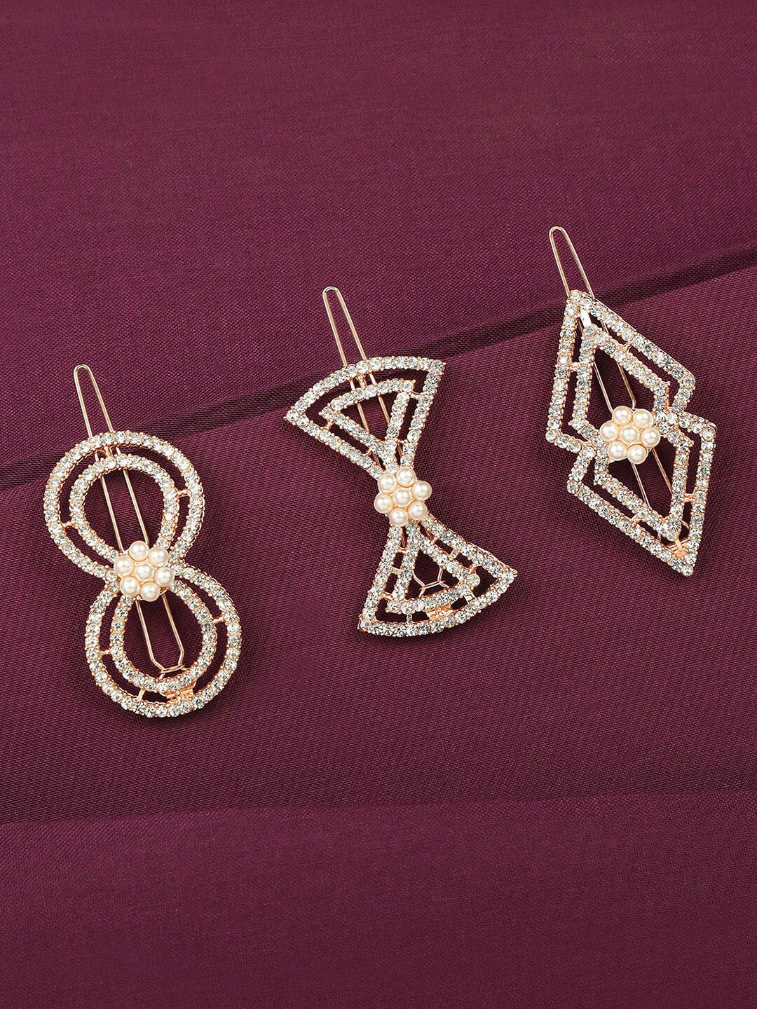 

AccessHer Women Gold-Toned Set of 3 Tic Tac Hair Clip