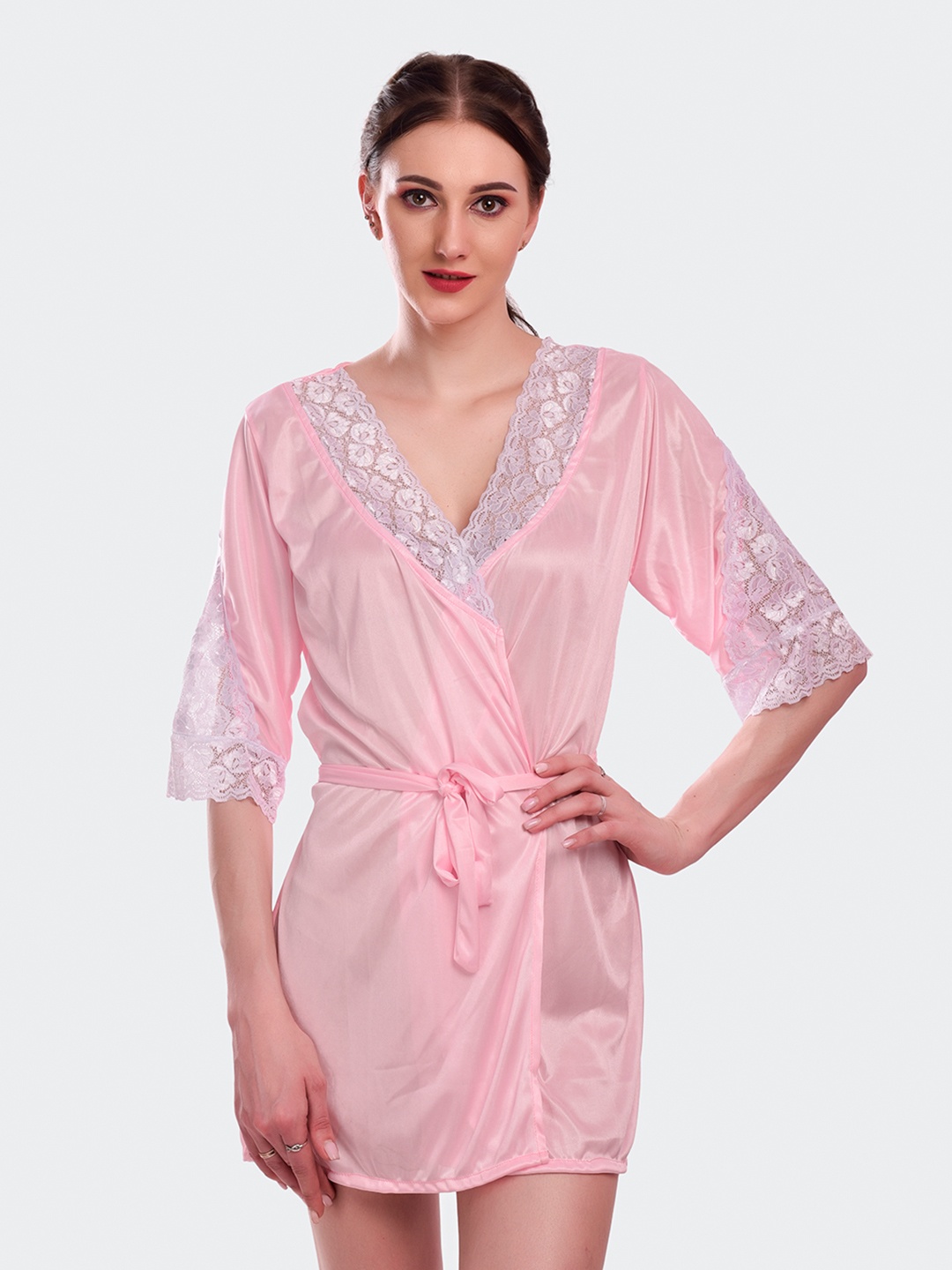 

Fleurt Pink Satin Baby Doll