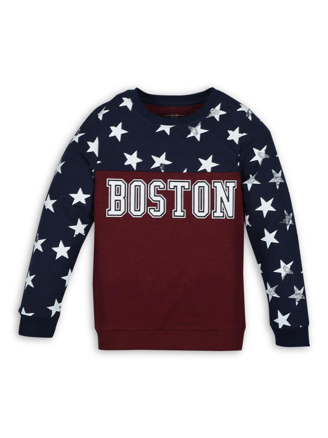 

Hopscotch Boys Purple & Black Typography Printed Pullover