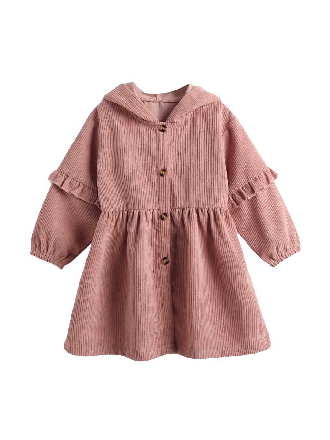 

Hopscotch Girls Pink Solid Hoodie Trench Coats