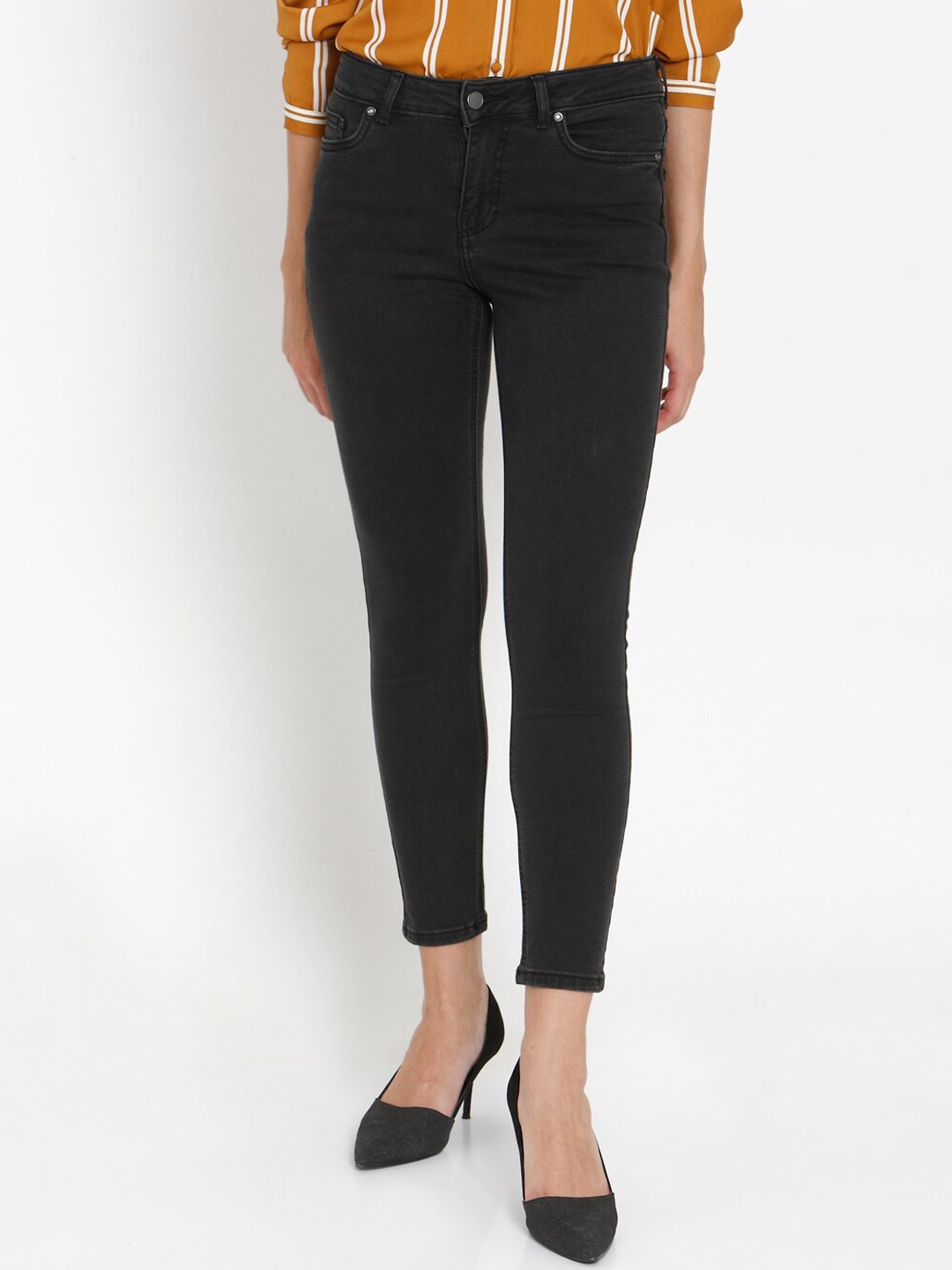 

Vero Moda Women Grey High-Rise Jeans