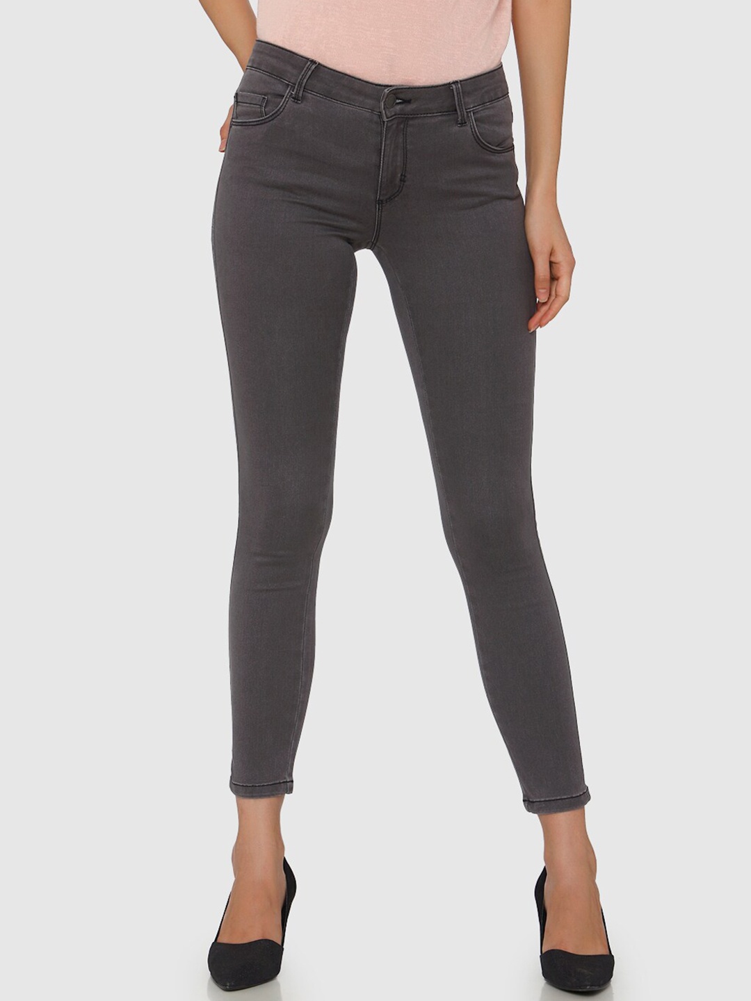 

Vero Moda Women Grey High-Rise Jeans