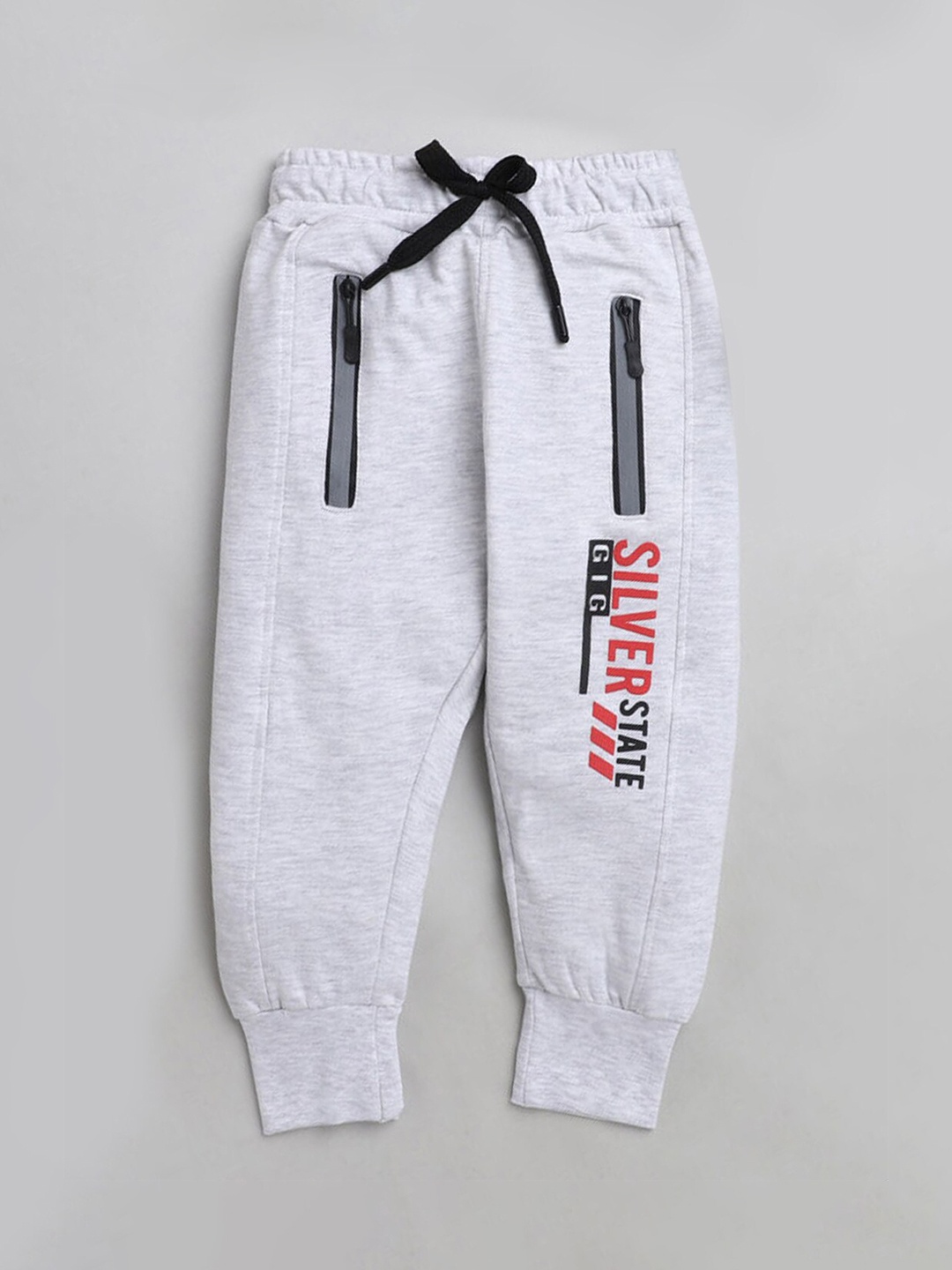 

Hopscotch Girls Grey Solid Cotton Track Pants