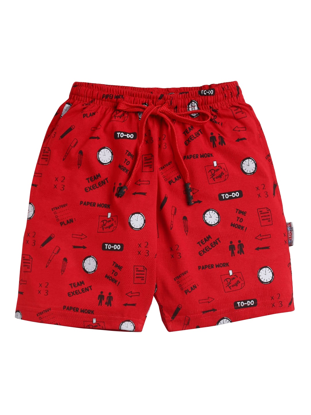 

Hopscotch Boys Red Printed Shorts