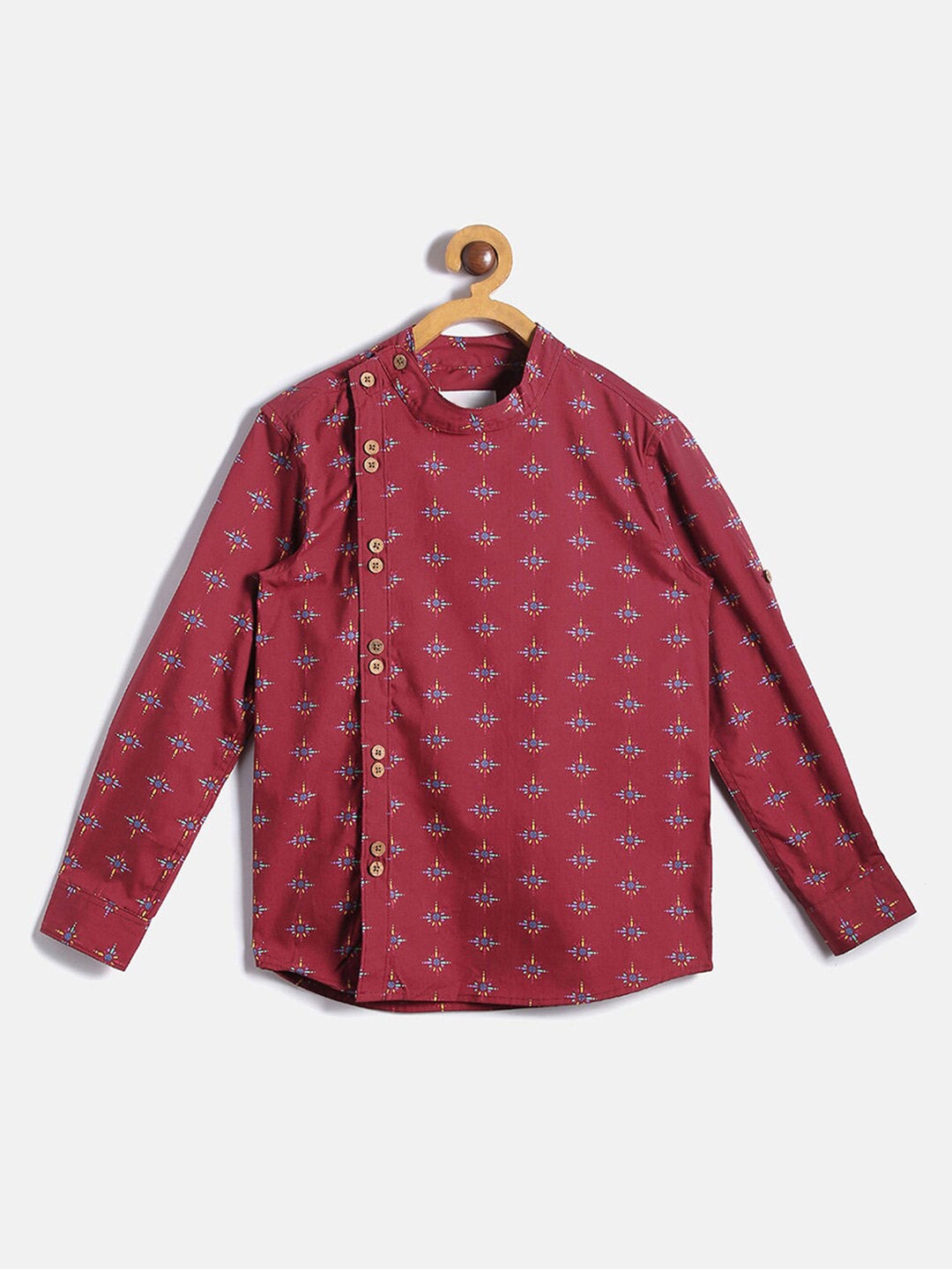 

Hopscotch Boys Red Printed Casual Shirt