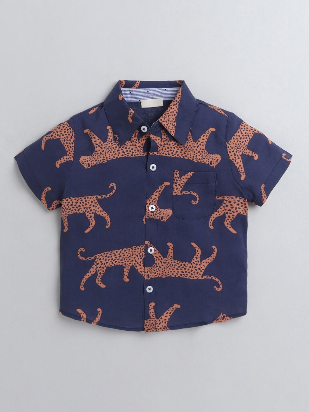 

Hopscotch Boys Blue Printed Casual Shirt