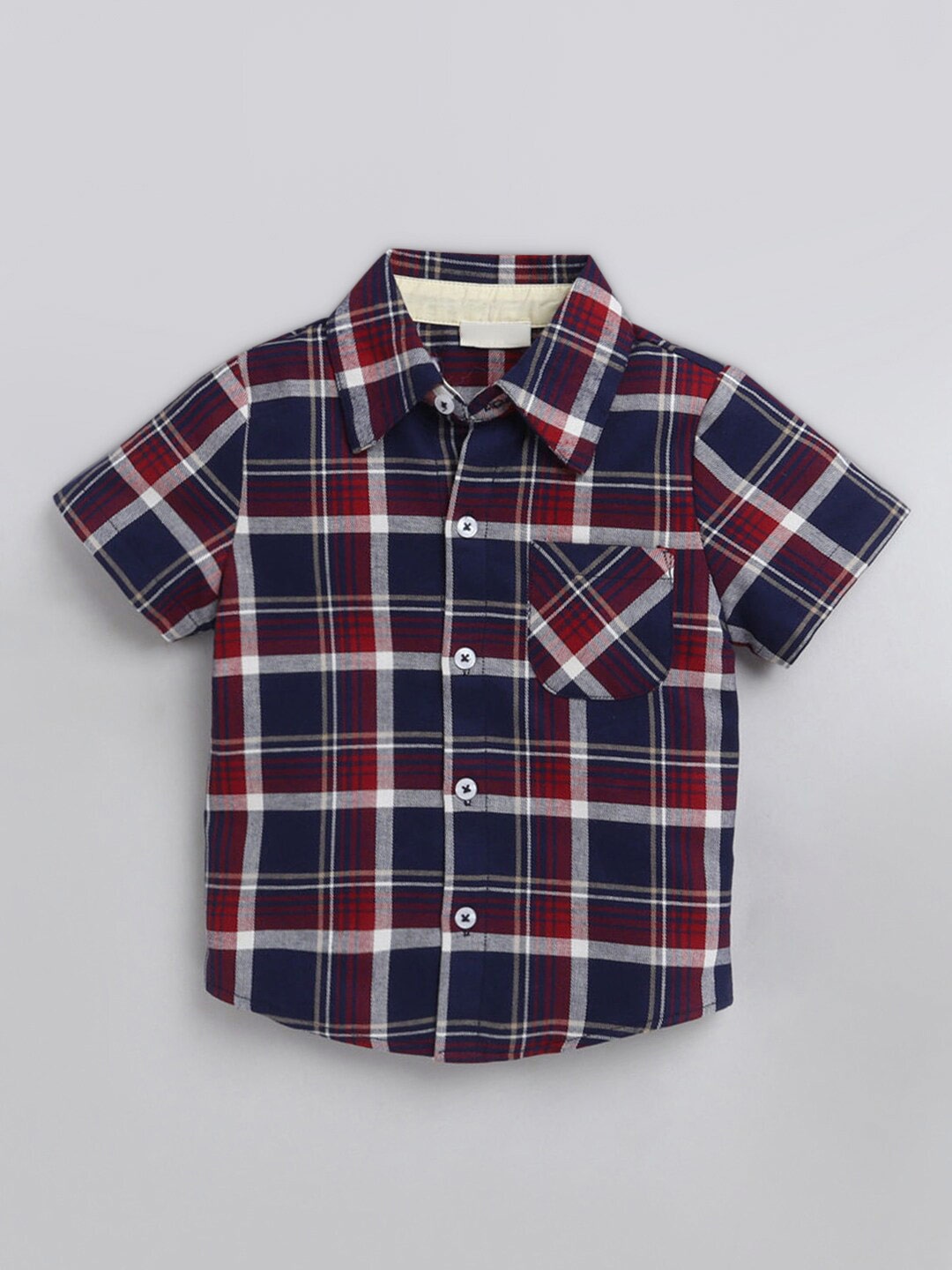 

Hopscotch Boys Blue Tartan Checks Checked Casual Shirt