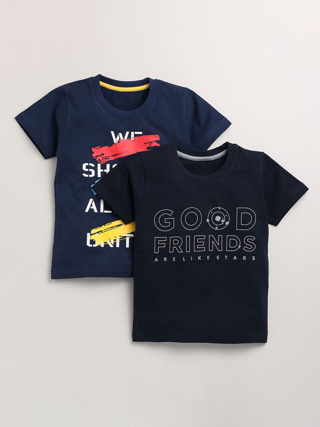

Hopscotch Boys Multicoloured Typography 2 Printed Applique T-shirt, Multi