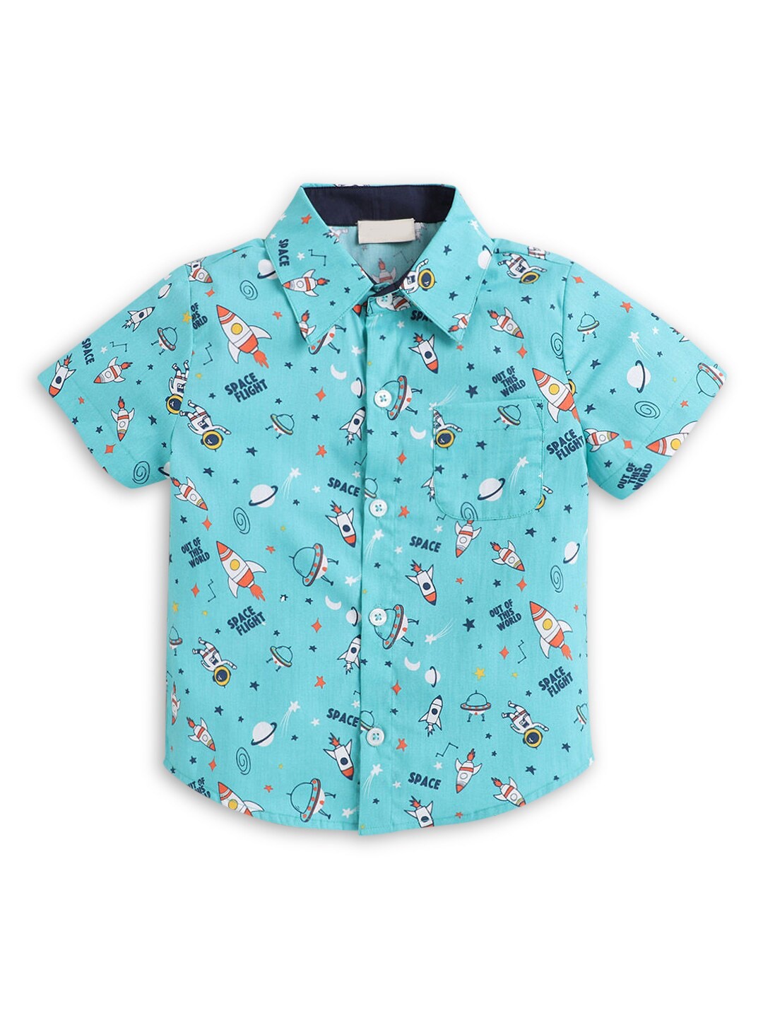 

Hopscotch Boys Blue Printed Casual Shirt