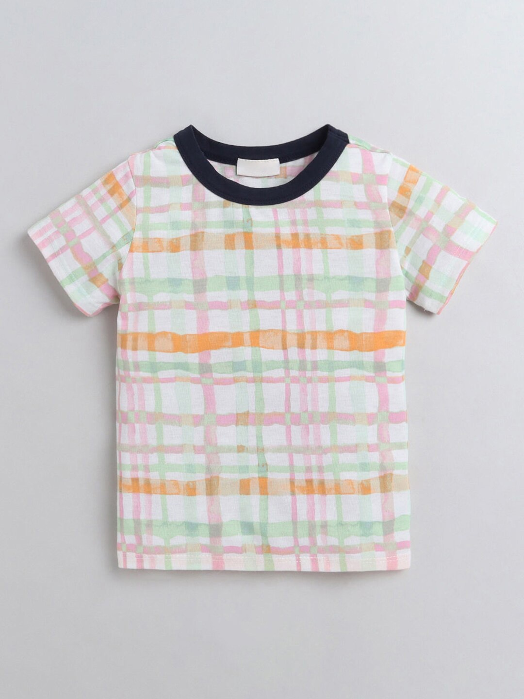 

Hopscotch Boys Multicoloured Floral Checked T-shirt, Multi