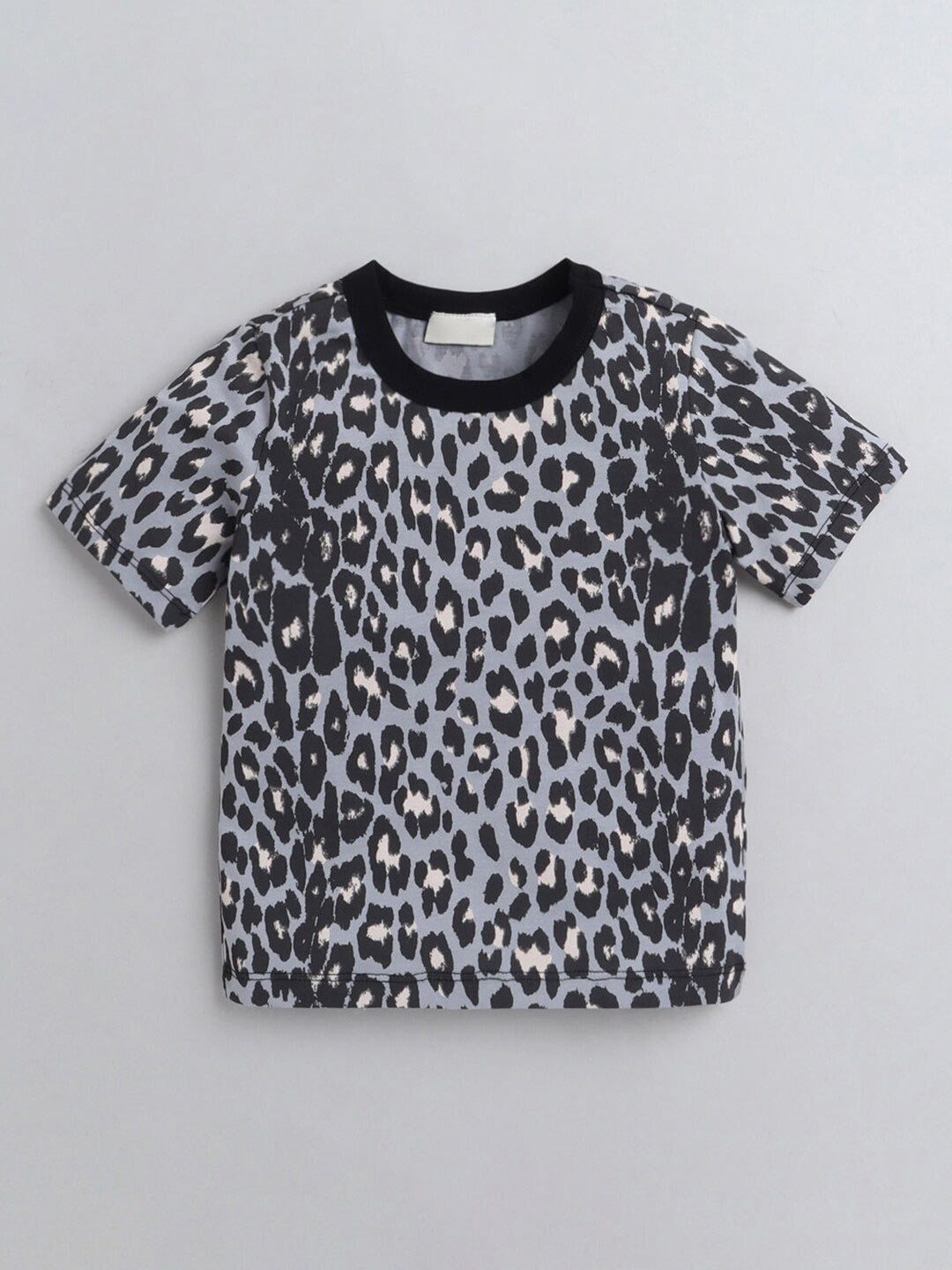 

Hopscotch Boys Blue Printed Monochrome T-shirt